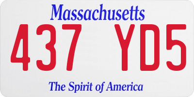 MA license plate 437YD5
