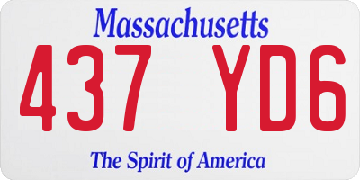 MA license plate 437YD6