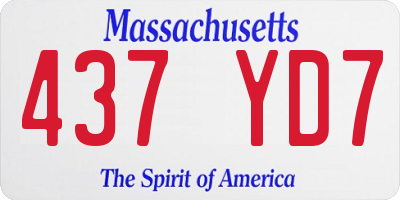 MA license plate 437YD7