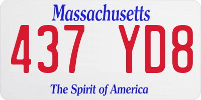 MA license plate 437YD8