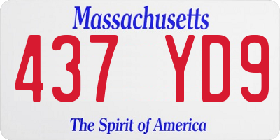 MA license plate 437YD9