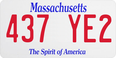 MA license plate 437YE2