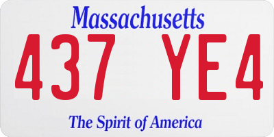 MA license plate 437YE4