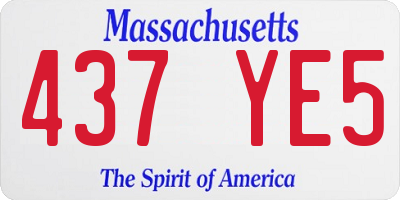 MA license plate 437YE5