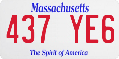 MA license plate 437YE6