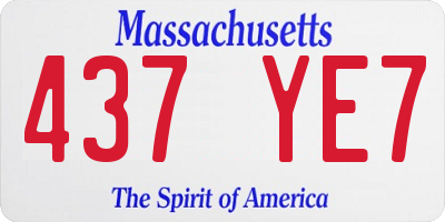 MA license plate 437YE7