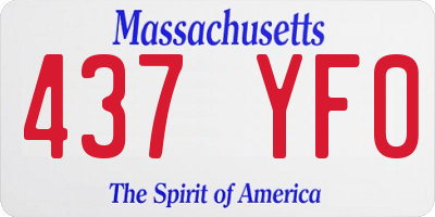 MA license plate 437YF0