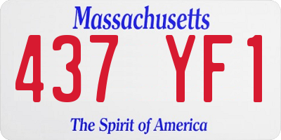 MA license plate 437YF1