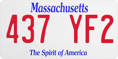 MA license plate 437YF2