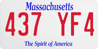 MA license plate 437YF4