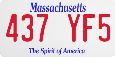 MA license plate 437YF5