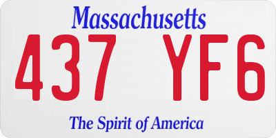 MA license plate 437YF6