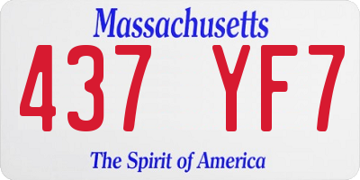MA license plate 437YF7