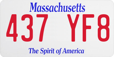 MA license plate 437YF8