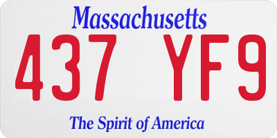 MA license plate 437YF9