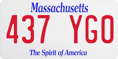 MA license plate 437YG0