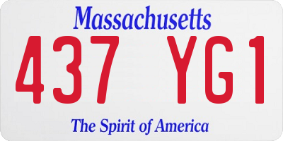 MA license plate 437YG1