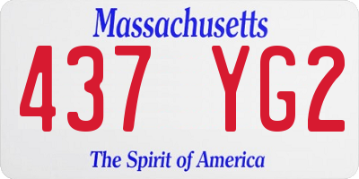 MA license plate 437YG2
