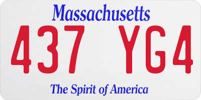 MA license plate 437YG4