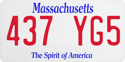 MA license plate 437YG5