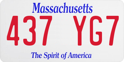 MA license plate 437YG7