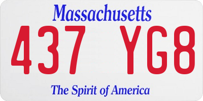 MA license plate 437YG8