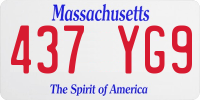 MA license plate 437YG9