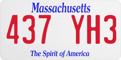 MA license plate 437YH3