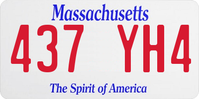 MA license plate 437YH4