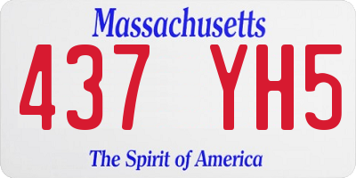 MA license plate 437YH5
