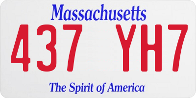 MA license plate 437YH7