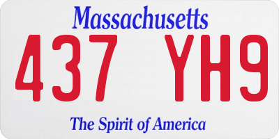 MA license plate 437YH9