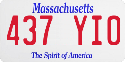MA license plate 437YI0