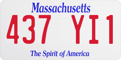 MA license plate 437YI1