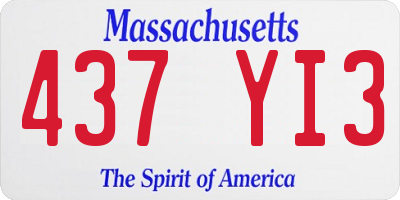 MA license plate 437YI3