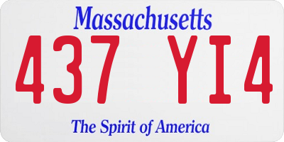 MA license plate 437YI4