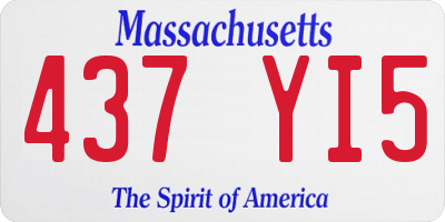 MA license plate 437YI5
