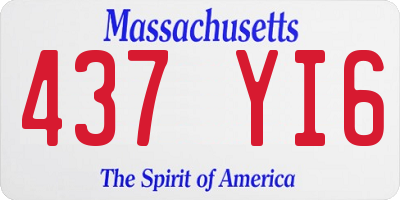 MA license plate 437YI6
