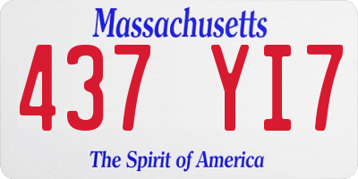 MA license plate 437YI7