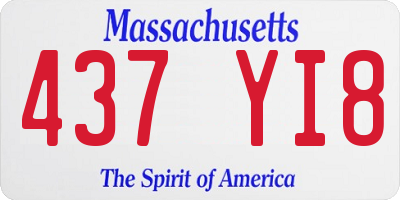 MA license plate 437YI8
