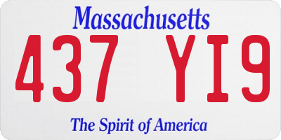 MA license plate 437YI9