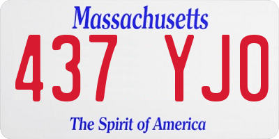 MA license plate 437YJ0