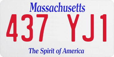MA license plate 437YJ1