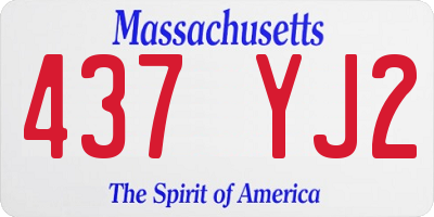 MA license plate 437YJ2