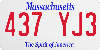 MA license plate 437YJ3