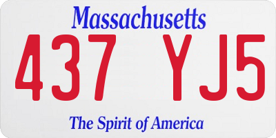 MA license plate 437YJ5