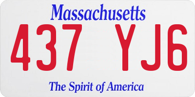 MA license plate 437YJ6