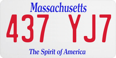 MA license plate 437YJ7