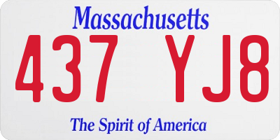 MA license plate 437YJ8