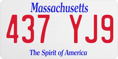 MA license plate 437YJ9